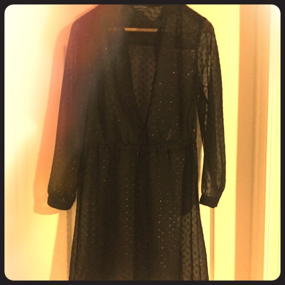 See through black sparkly dress